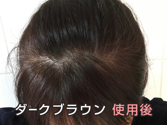 利尻ヘアカラー ダークブラウン 使用後